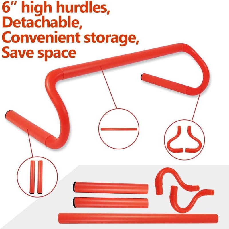 Rainmae Speed & Agility Ladder Training Equipment Set, Includes 12 Rung 20ft Agility Ladder, 4 Agility Hurdles,12 Disc Cones, 1 Resistance Parachute for Training Football Soccer Basketball Athletes - Image 3